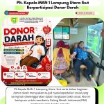 Plt Kepala MAN 1 Lampung Utara Ikut Berpartisipasi Donor Darah